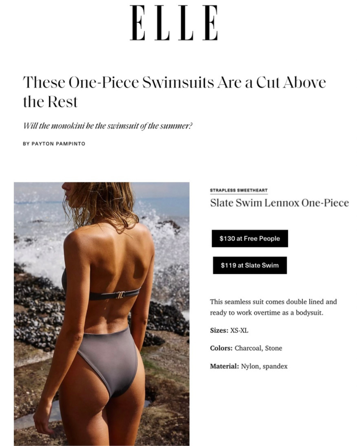 Excerpt featuring Slate Swim in Elle Magazine
