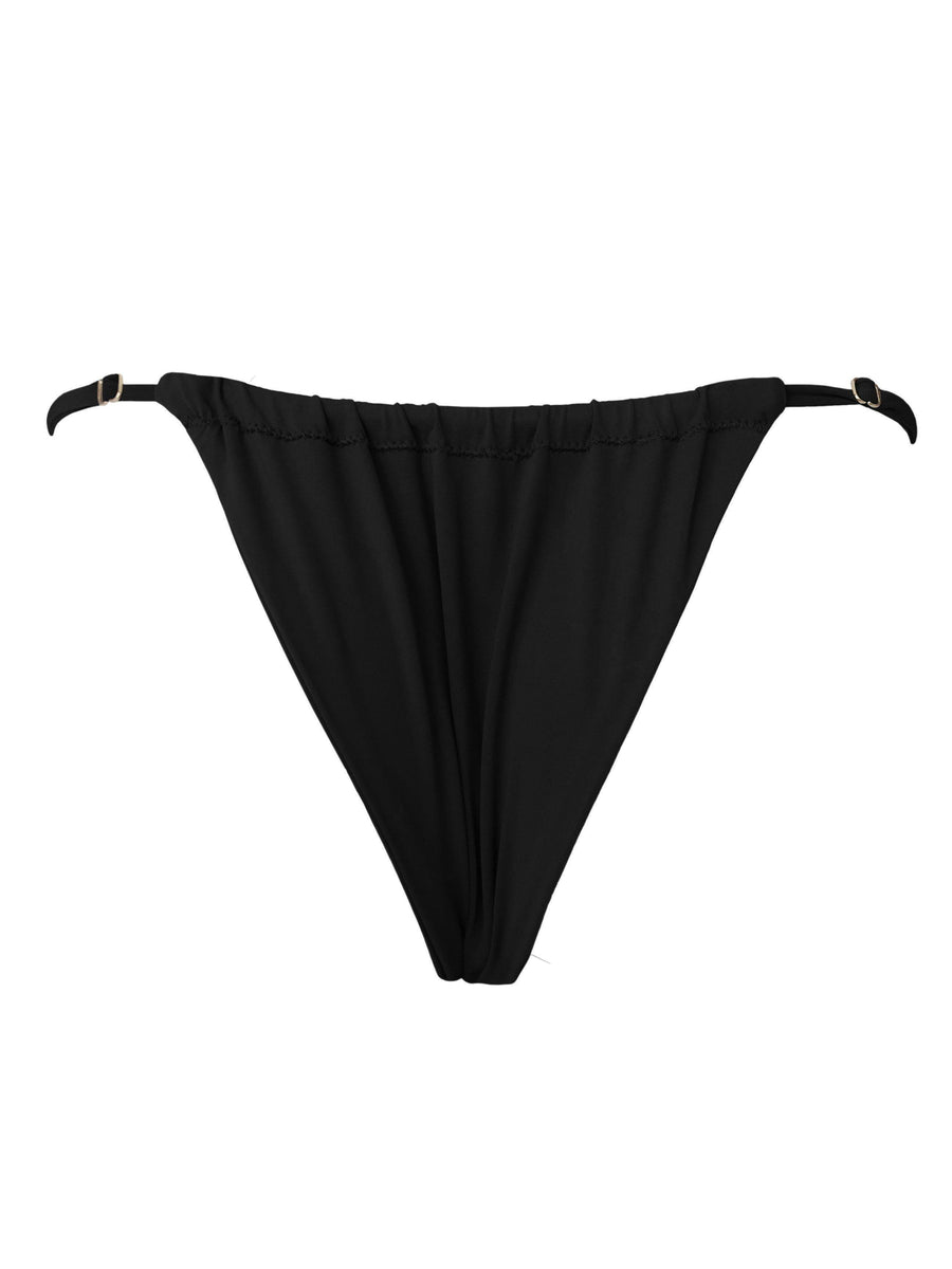 Black scrunch cheeky bikini