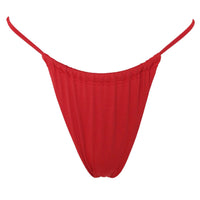 Cherry red cheeky scrunch bikini bottoms