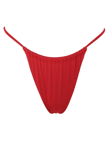 Cherry red cheeky scrunch bikini bottoms