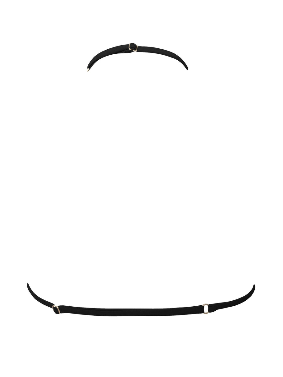 Adjustable black bikini straps