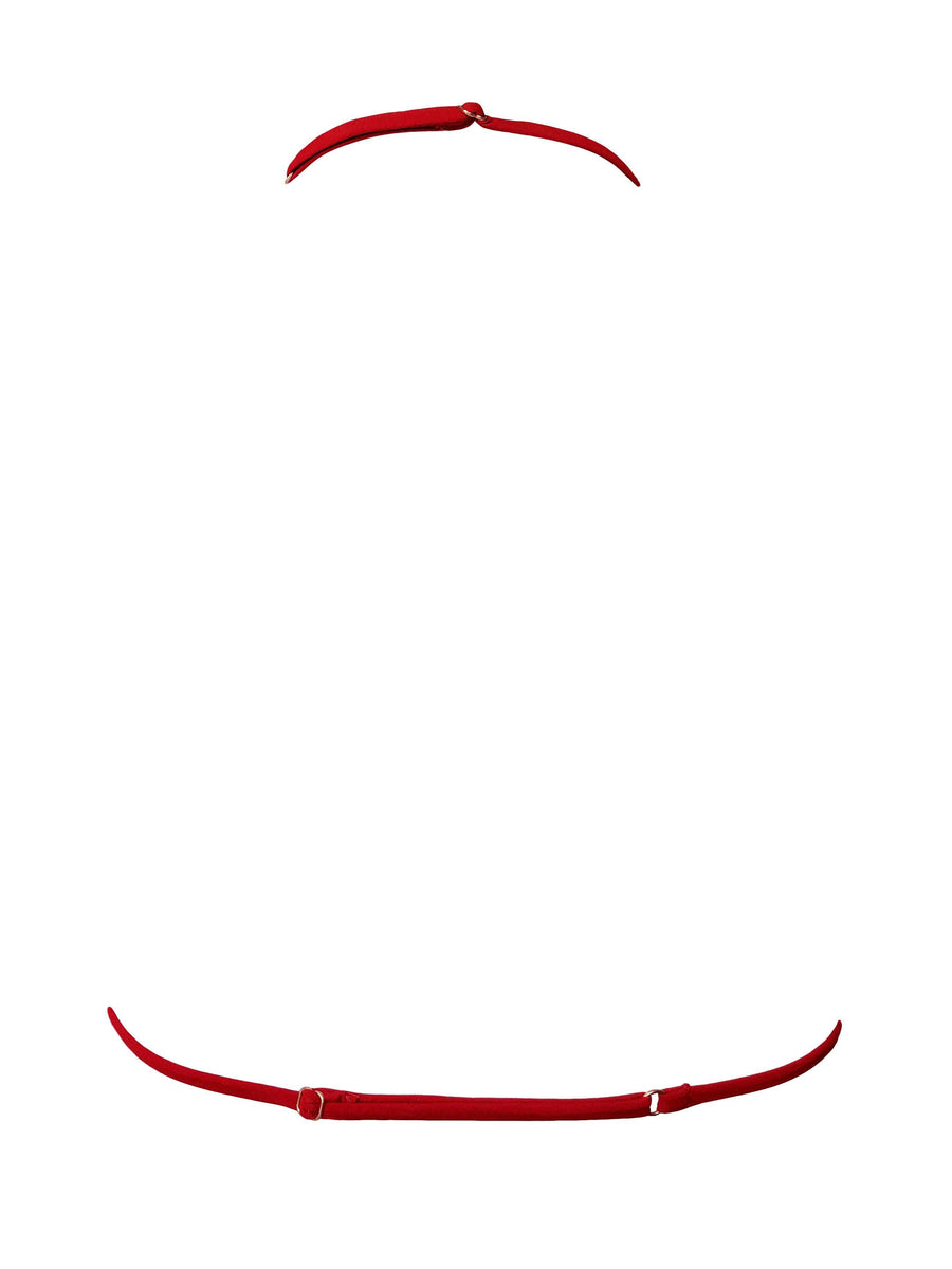 Adjustable red bikini strap style